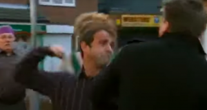 Kevin Webster punches John Stape Coronation Street